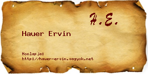 Hauer Ervin névjegykártya